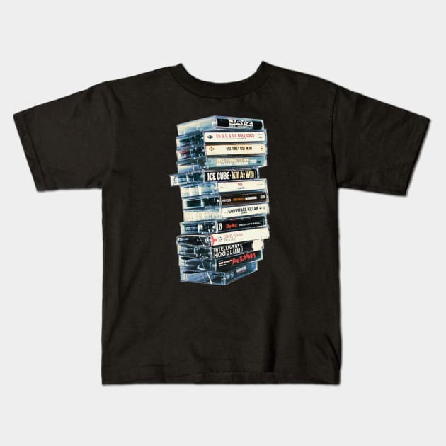 cassette Hip Hop 90s Original Aesthetic Tribute 〶 Kids T-Shirt by Terahertz'Cloth